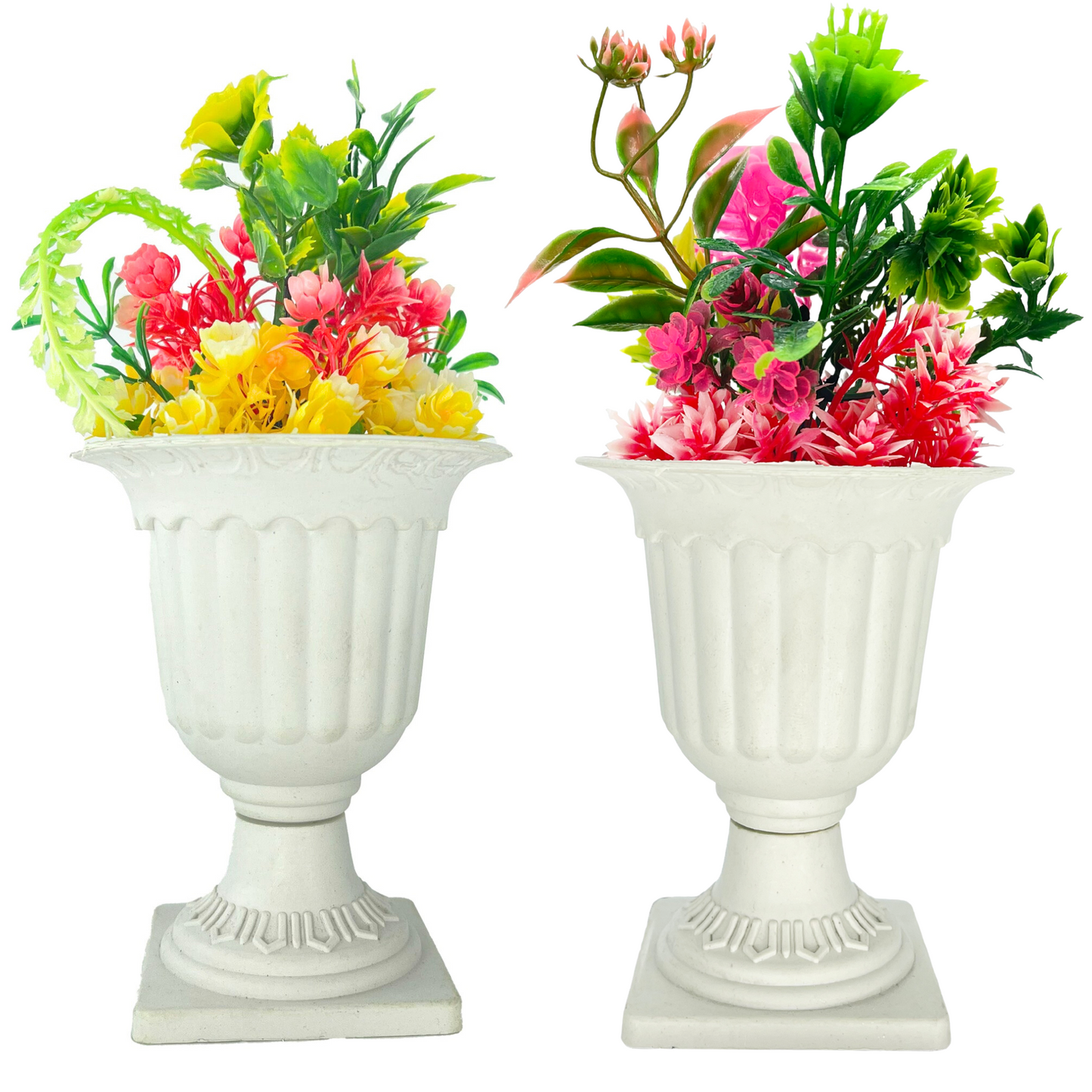 Encarta - 2-Pack Small Artificial Colorful Assorted Plants with Fancy Planter