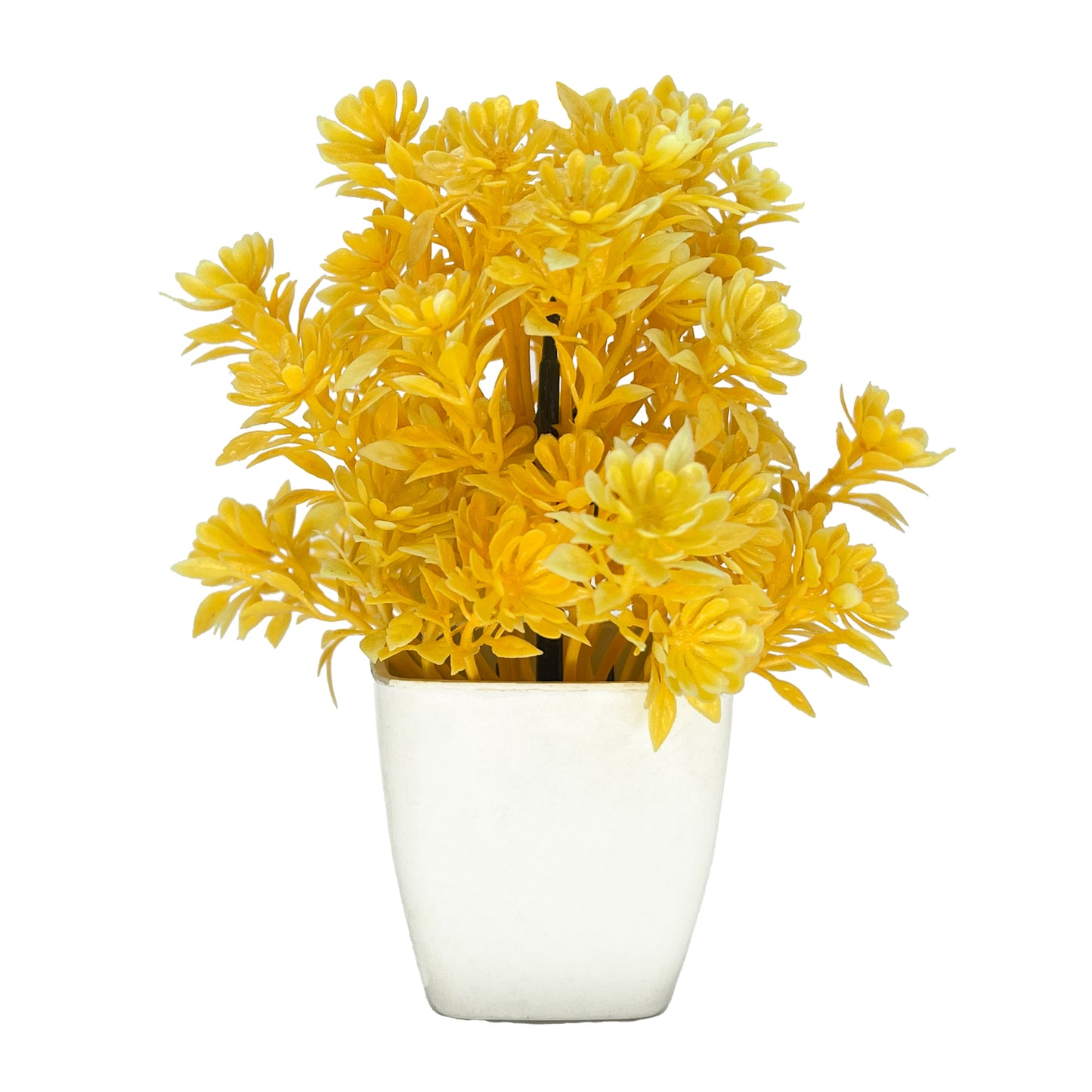 5.5" (Tall) Yellow Artificial Plant with Squared Planter