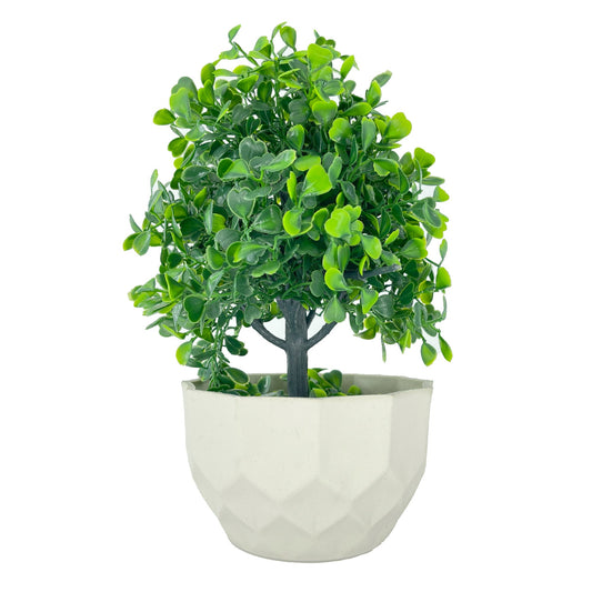 8" (Tall) Green Bush Tree with Dodecagon Planter