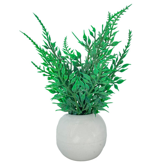 6" (Tall) Green Plant with Spherical Ceramic Planter